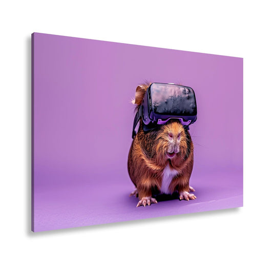 Leinwandbild VR - Meerschwein – futuristisch, flauschig, völlig vertieft. - deyoli
