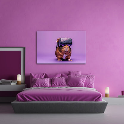 Leinwandbild VR - Meerschwein – futuristisch, flauschig, völlig vertieft. - deyoli