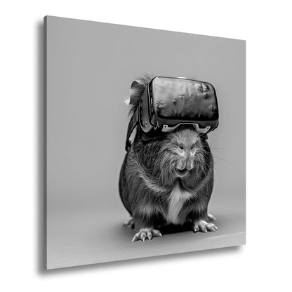 Leinwandbild VR - Meerschwein – futuristisch, flauschig, völlig vertieft. - deyoli