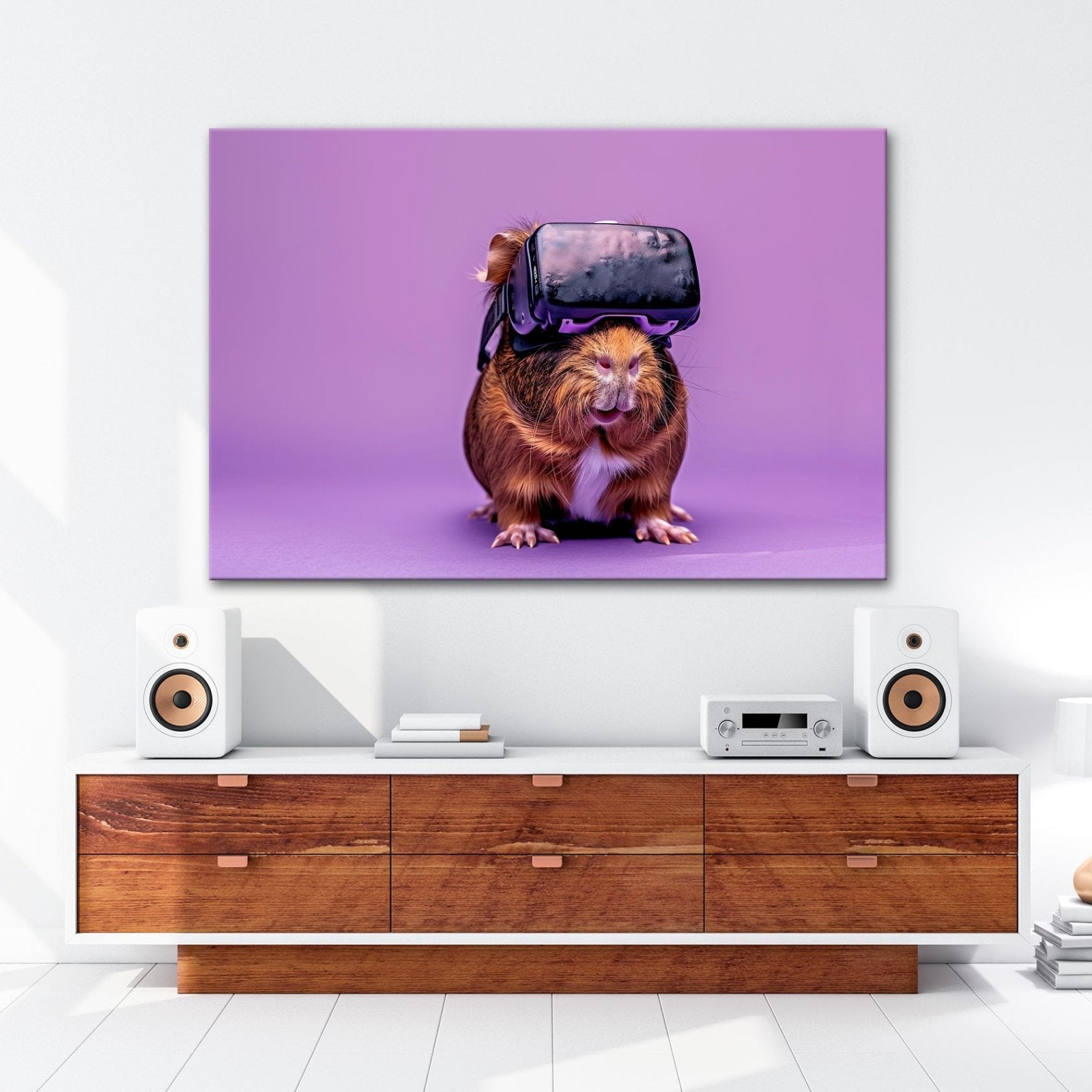 Leinwandbild VR - Meerschwein – futuristisch, flauschig, völlig vertieft. - deyoli