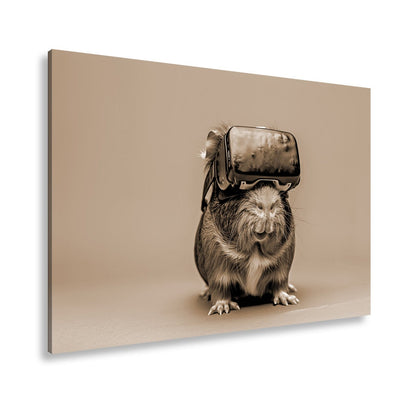 Leinwandbild VR - Meerschwein – futuristisch, flauschig, völlig vertieft. - deyoli