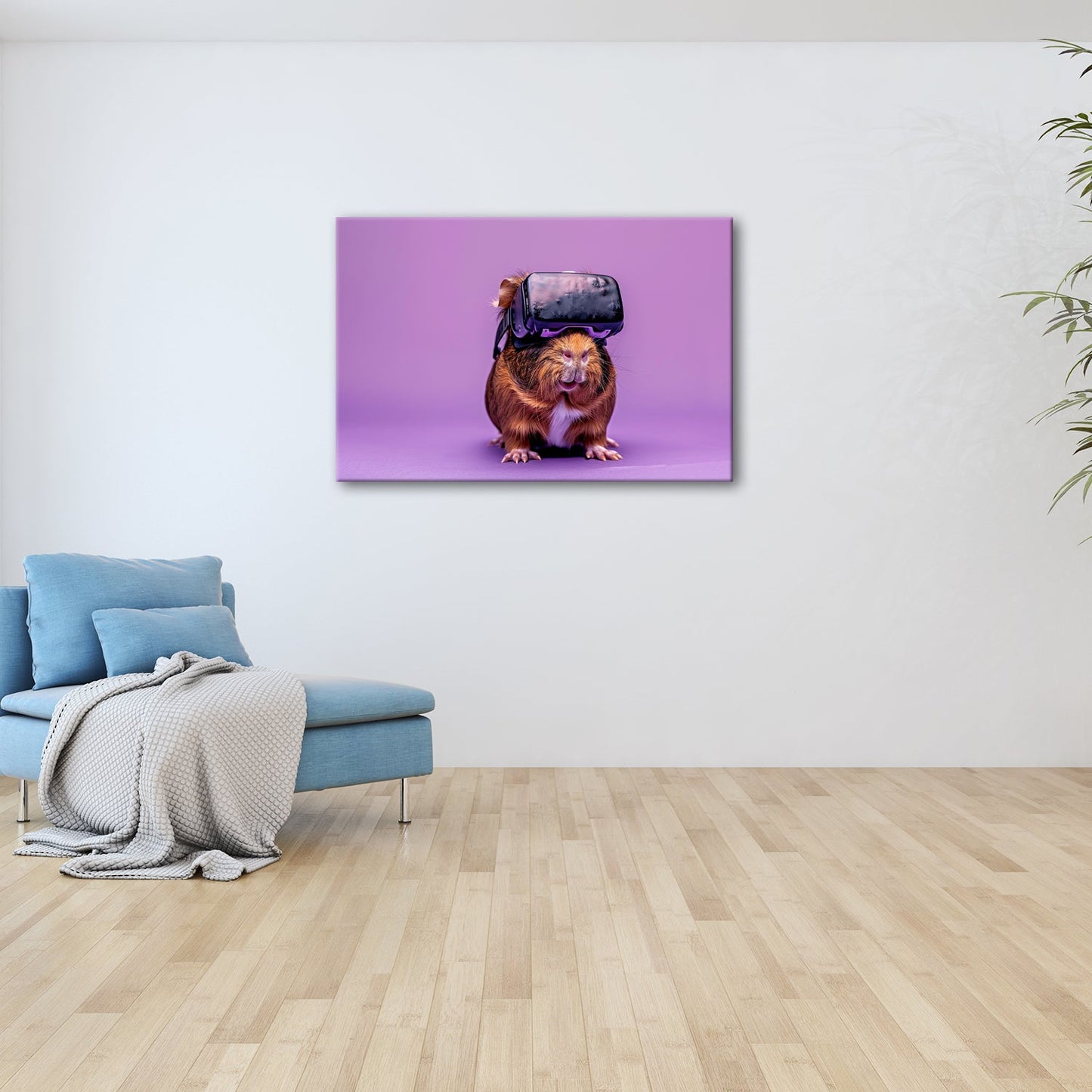 Leinwandbild VR - Meerschwein – futuristisch, flauschig, völlig vertieft. - deyoli