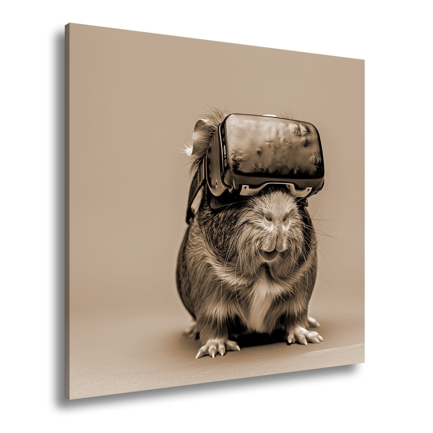 Leinwandbild VR - Meerschwein – futuristisch, flauschig, völlig vertieft. - deyoli