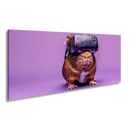 Leinwandbild VR - Meerschwein – futuristisch, flauschig, völlig vertieft. - deyoli