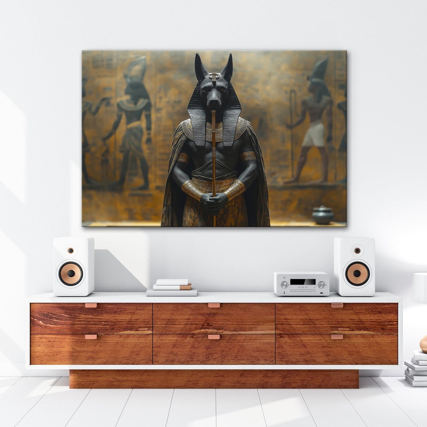 Leinwandbild Wächter der Unterwelt – Anubis in göttlicher Erhabenheit. - deyoli