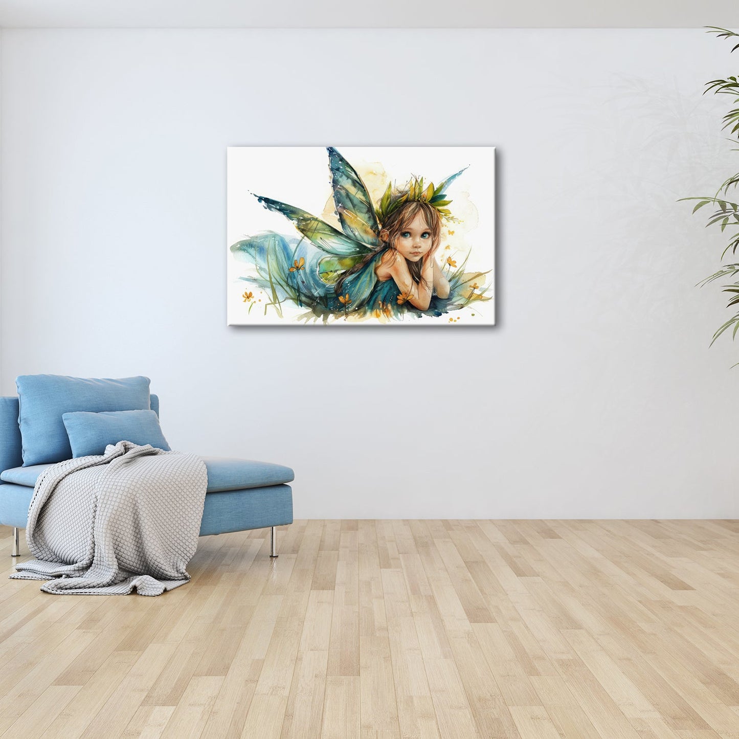 Leinwandbild Waldfee in Aquarell – zart wie Morgentau - deyoli