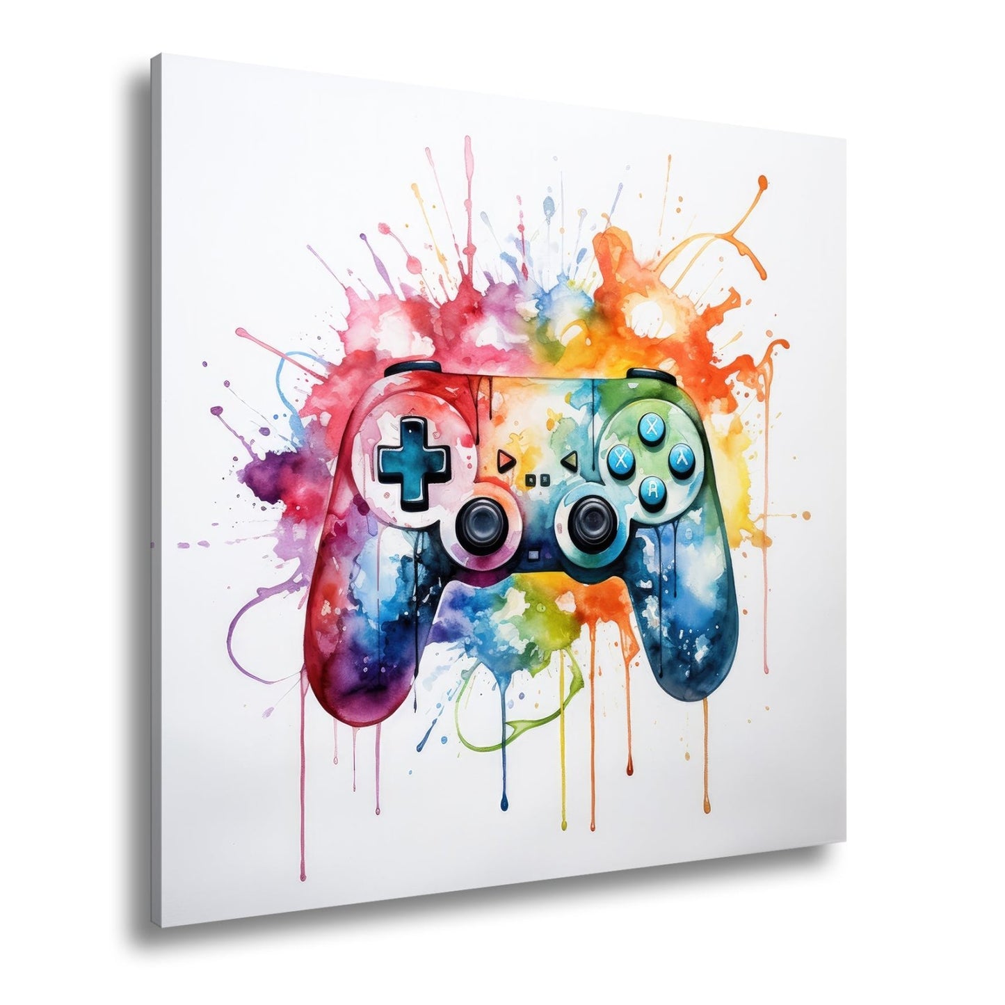 Leinwandbild Wassermalfarben tanzen – Gaming - Kunst auf weißer Bühne. - deyoli