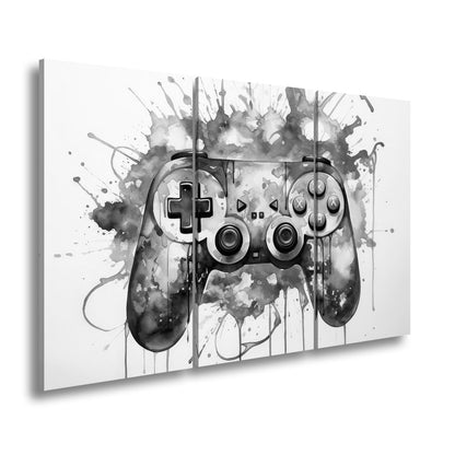 Leinwandbild Wassermalfarben tanzen – Gaming - Kunst auf weißer Bühne. - deyoli