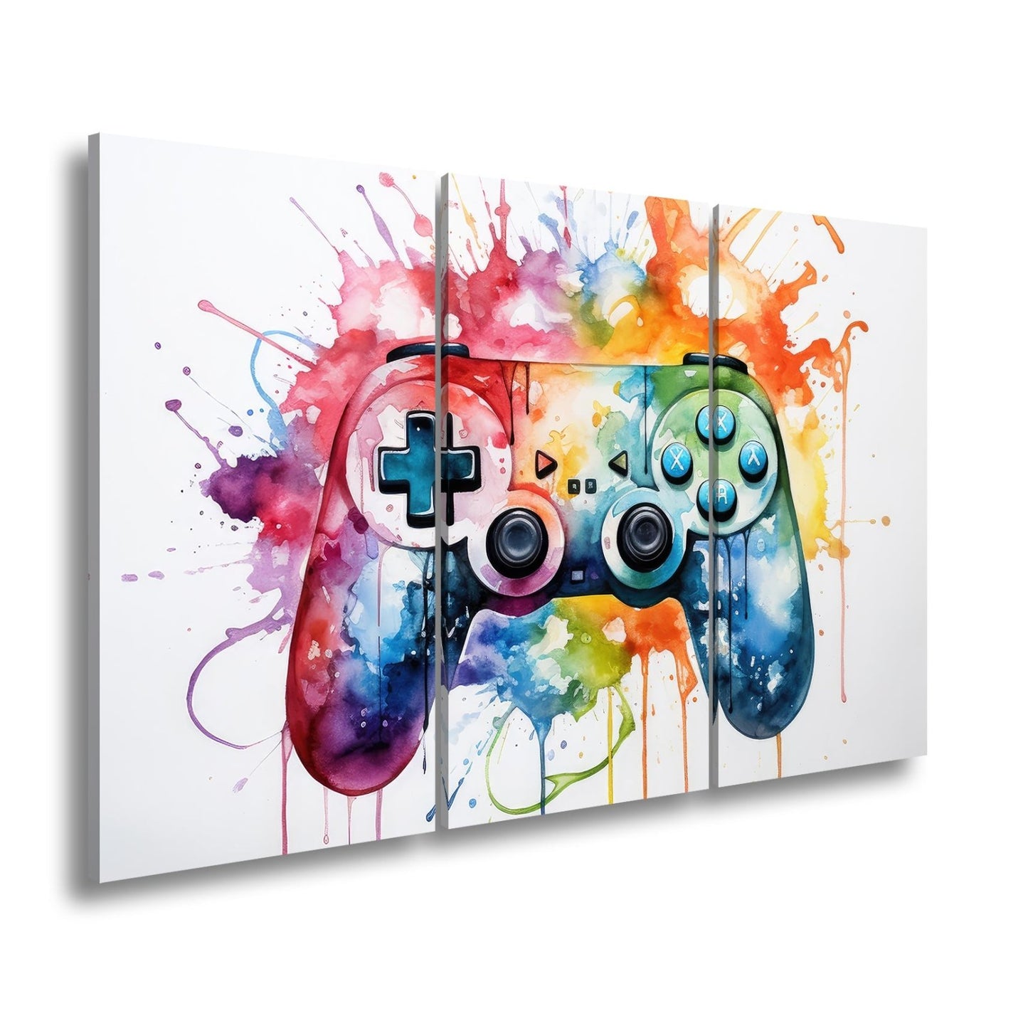 Leinwandbild Wassermalfarben tanzen – Gaming - Kunst auf weißer Bühne. - deyoli