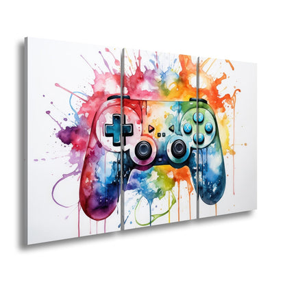 Leinwandbild Wassermalfarben tanzen – Gaming - Kunst auf weißer Bühne. - deyoli