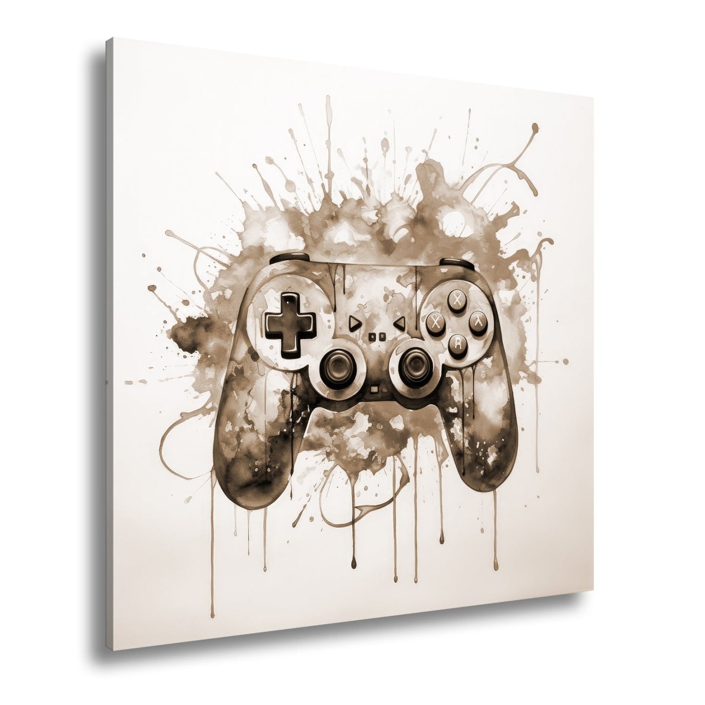 Leinwandbild Wassermalfarben tanzen – Gaming - Kunst auf weißer Bühne. - deyoli