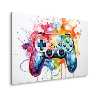 Leinwandbild Wassermalfarben tanzen – Gaming - Kunst auf weißer Bühne. - deyoli
