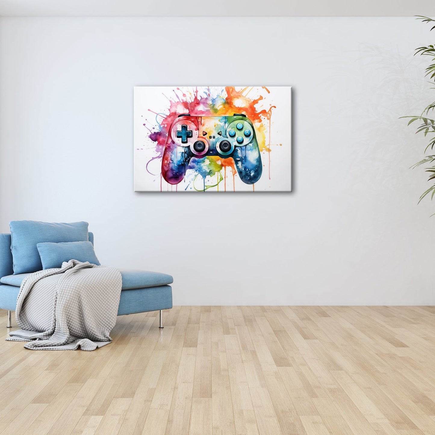 Leinwandbild Wassermalfarben tanzen – Gaming - Kunst auf weißer Bühne. - deyoli