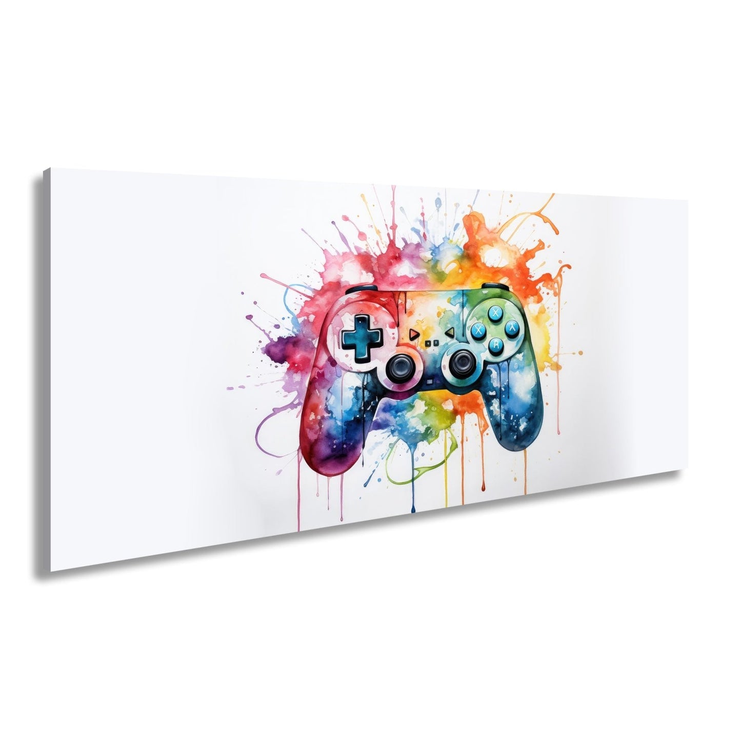 Leinwandbild Wassermalfarben tanzen – Gaming - Kunst auf weißer Bühne. - deyoli