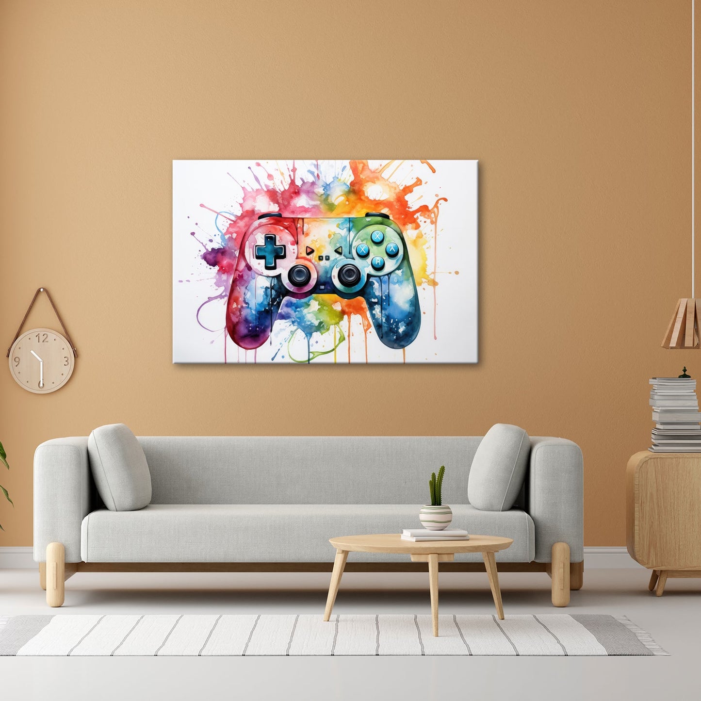 Leinwandbild Wassermalfarben tanzen – Gaming - Kunst auf weißer Bühne. - deyoli