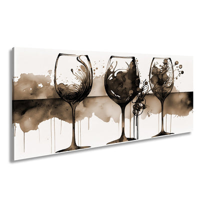 Leinwandbild Wein XXL – Weinvisionen in leuchtenden Aquarelltönen - deyoli