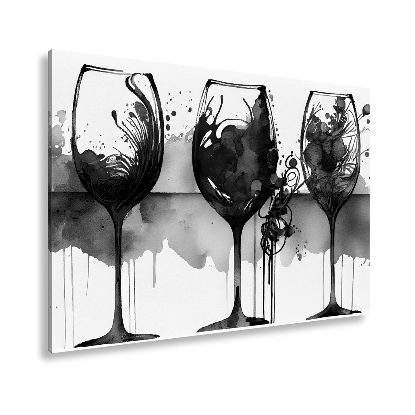 Leinwandbild Wein XXL – Weinvisionen in leuchtenden Aquarelltönen - deyoli