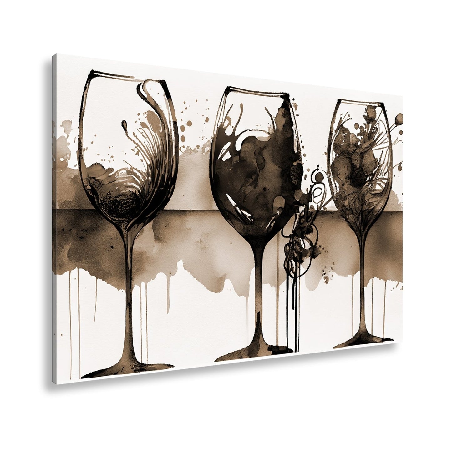 Leinwandbild Wein XXL – Weinvisionen in leuchtenden Aquarelltönen - deyoli