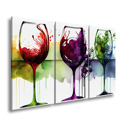 Leinwandbild Wein XXL – Weinvisionen in leuchtenden Aquarelltönen - deyoli
