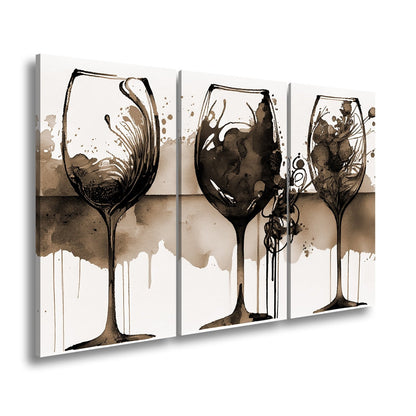 Leinwandbild Wein XXL – Weinvisionen in leuchtenden Aquarelltönen - deyoli