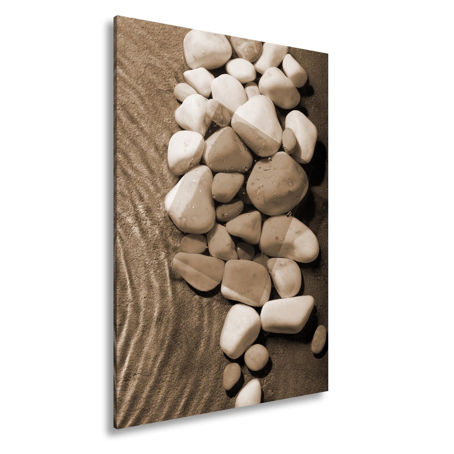 Leinwandbild Weiße Kiesel, roter Filter – Kunst im Zen - Gewand. - deyoli