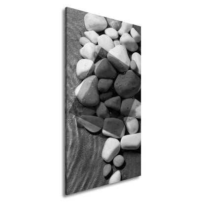 Leinwandbild Weiße Kiesel, roter Filter – Kunst im Zen - Gewand. - deyoli