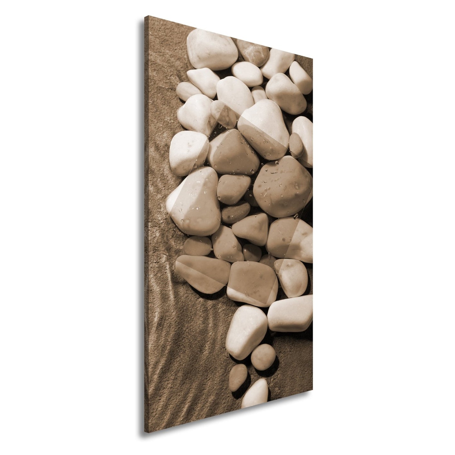 Leinwandbild Weiße Kiesel, roter Filter – Kunst im Zen - Gewand. - deyoli