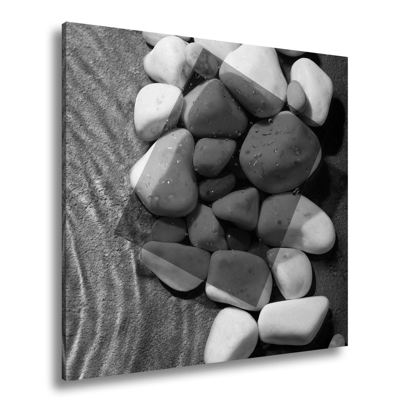 Leinwandbild Weiße Kiesel, roter Filter – Kunst im Zen - Gewand. - deyoli