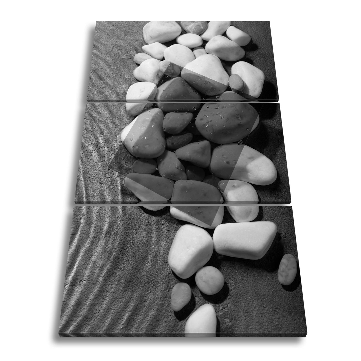 Leinwandbild Weiße Kiesel, roter Filter – Kunst im Zen - Gewand. - deyoli