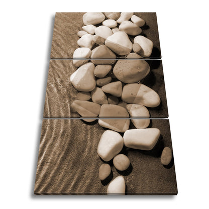 Leinwandbild Weiße Kiesel, roter Filter – Kunst im Zen - Gewand. - deyoli