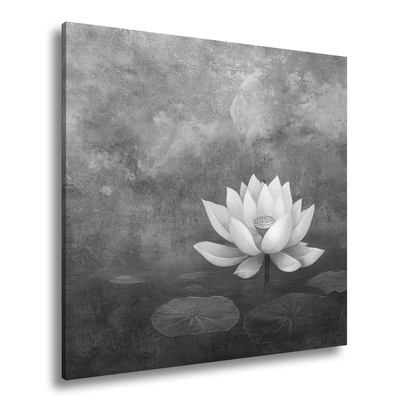 Leinwandbild Weiße Lotusblüte – Zen Meditation Blumen XXL Premium Canvas - deyoli