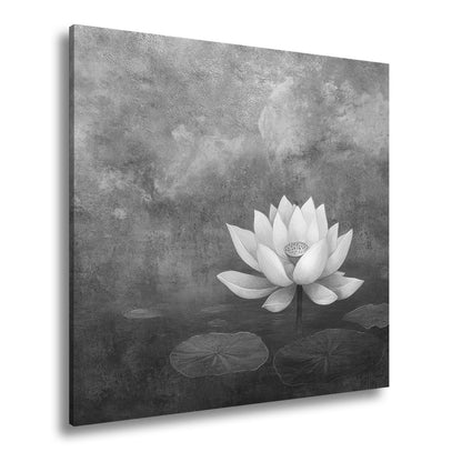 Leinwandbild Weiße Lotusblüte – Zen Meditation Blumen XXL Premium Canvas - deyoli