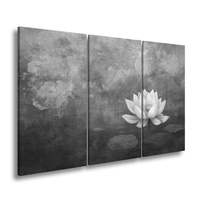 Leinwandbild Weiße Lotusblüte – Zen Meditation Blumen XXL Premium Canvas - deyoli