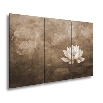 Leinwandbild Weiße Lotusblüte – Zen Meditation Blumen XXL Premium Canvas - deyoli