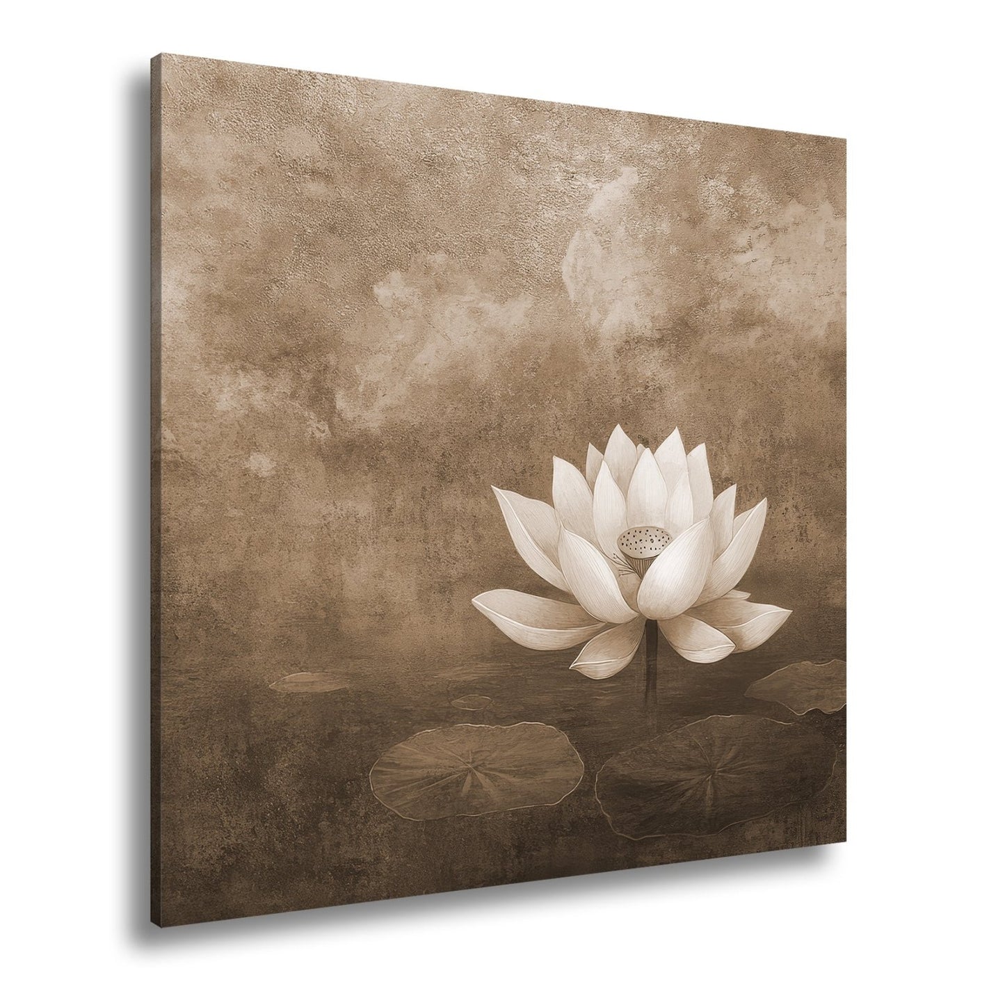 Leinwandbild Weiße Lotusblüte – Zen Meditation Blumen XXL Premium Canvas - deyoli