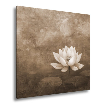 Leinwandbild Weiße Lotusblüte – Zen Meditation Blumen XXL Premium Canvas - deyoli