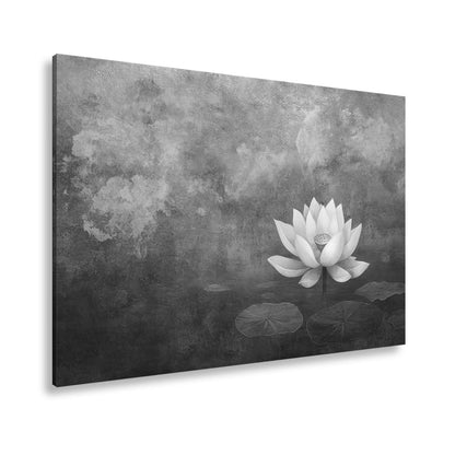 Leinwandbild Weiße Lotusblüte – Zen Meditation Blumen XXL Premium Canvas - deyoli