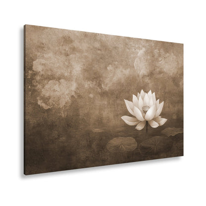 Leinwandbild Weiße Lotusblüte – Zen Meditation Blumen XXL Premium Canvas - deyoli