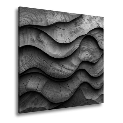 Leinwandbild Wellen aus Holz – natürliche Eleganz in rhythmischer Struktur. - deyoli