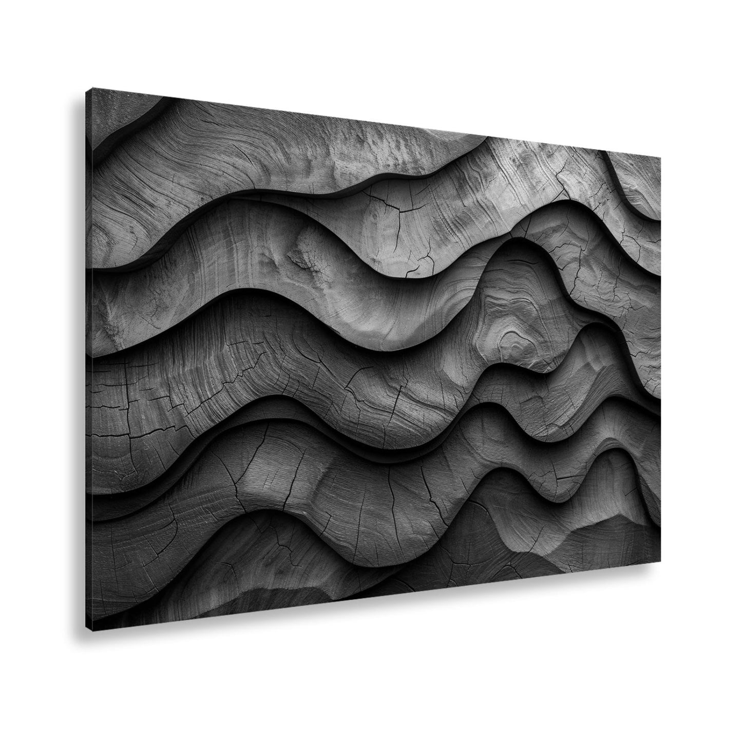 Leinwandbild Wellen aus Holz – natürliche Eleganz in rhythmischer Struktur. - deyoli