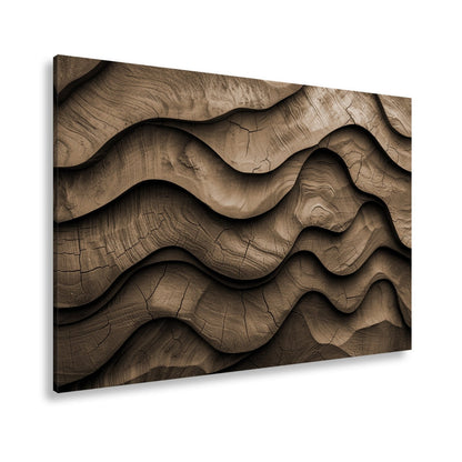 Leinwandbild Wellen aus Holz – natürliche Eleganz in rhythmischer Struktur. - deyoli