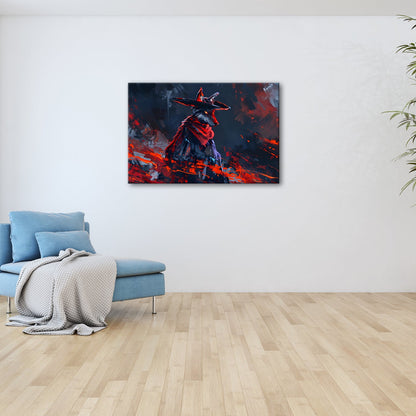 Leinwandbild Wolf XXL – Stilvoll im Mantel aus Licht und Schatten - deyoli