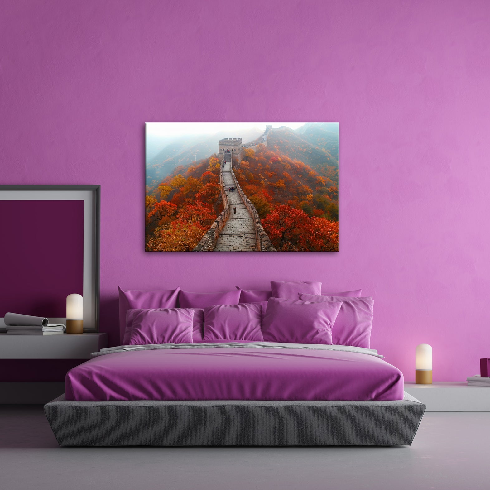 Leinwandbild XXL Chinesische Mauer Herbst – China - deyoli