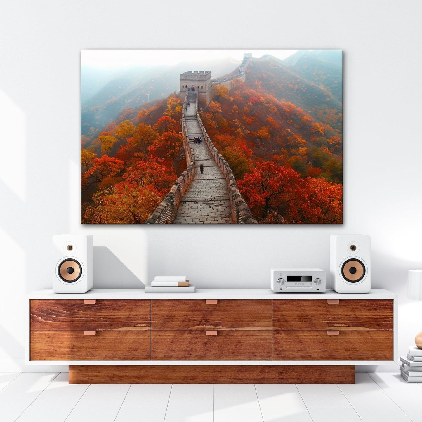Leinwandbild XXL Chinesische Mauer Herbst – China - deyoli