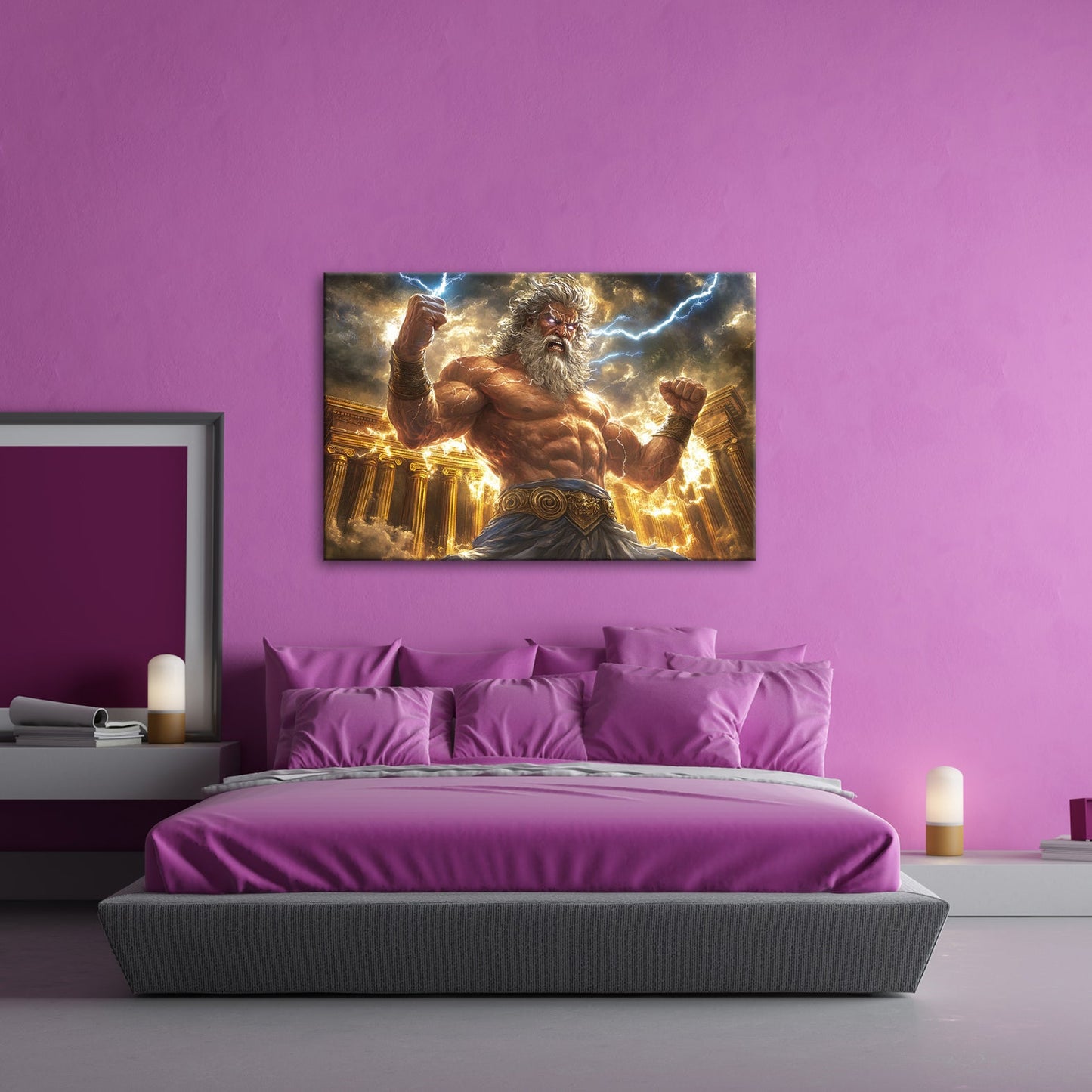 Leinwandbild XXL Donnergott Thor – Mythologie Fantasy - deyoli