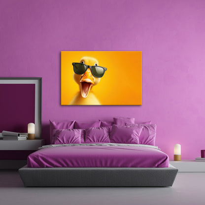 Leinwandbild XXL Ente – Coole Ente mit Sonnenbrille - deyoli