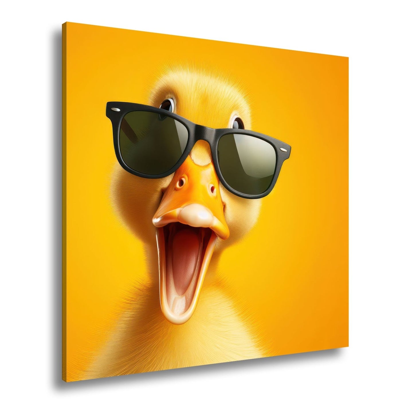 Leinwandbild XXL Ente – Coole Ente mit Sonnenbrille - deyoli