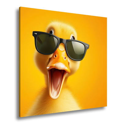 Leinwandbild XXL Ente – Coole Ente mit Sonnenbrille - deyoli