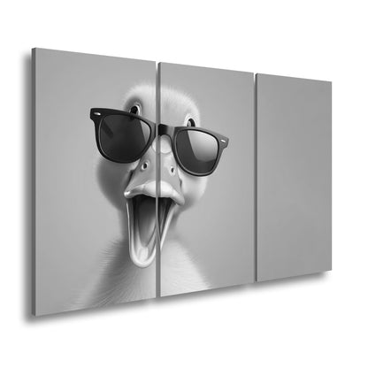 Leinwandbild XXL Ente – Coole Ente mit Sonnenbrille - deyoli