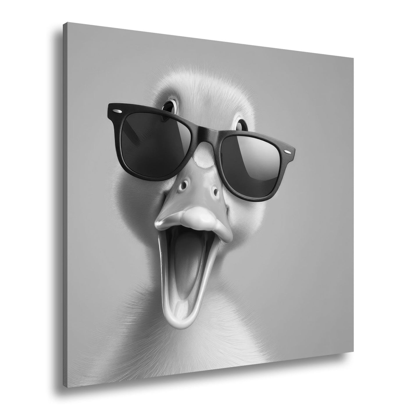 Leinwandbild XXL Ente – Coole Ente mit Sonnenbrille - deyoli